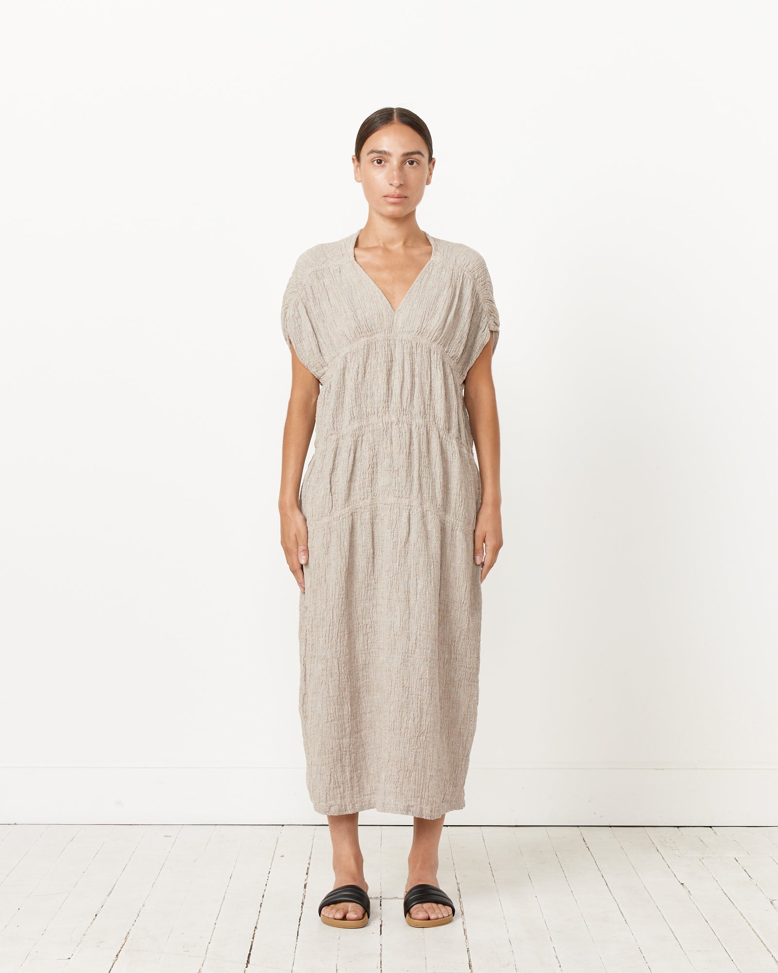 Gem Neck Dress in Ash