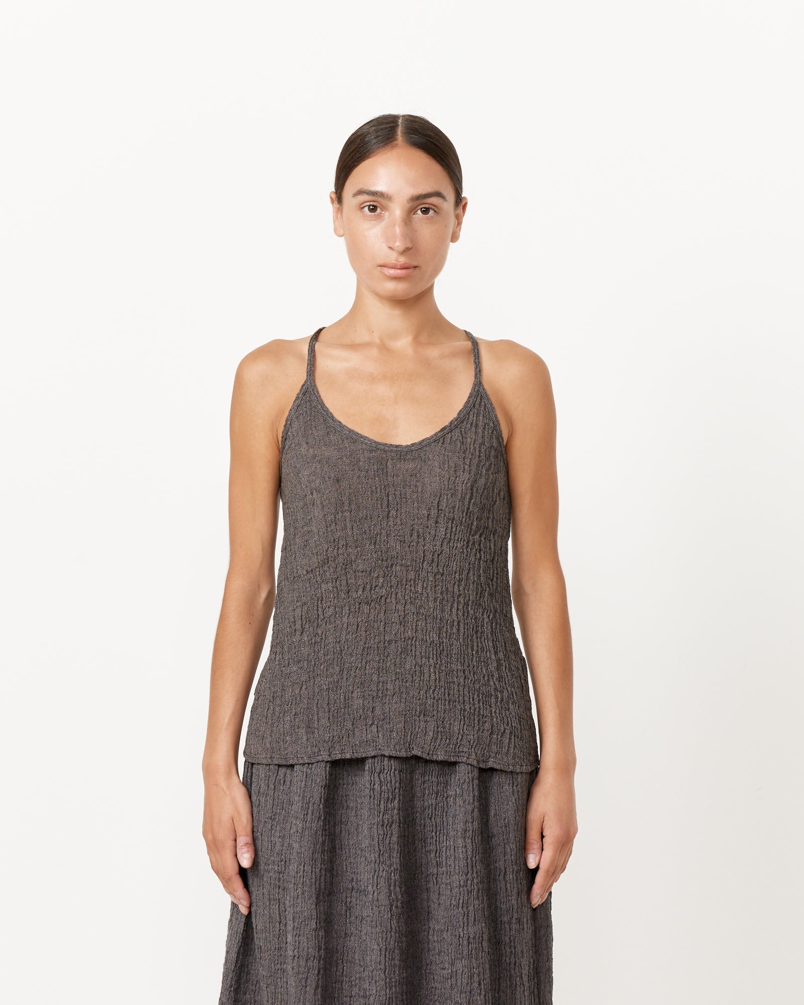Textured Camisole in Grey Navy