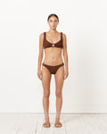 Hallie Bikini in Metallic Chocolate