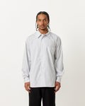 Half Placket Stripe Shirt in Grey/White