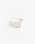 Mini Rose Garden Signet in Silver/Clear