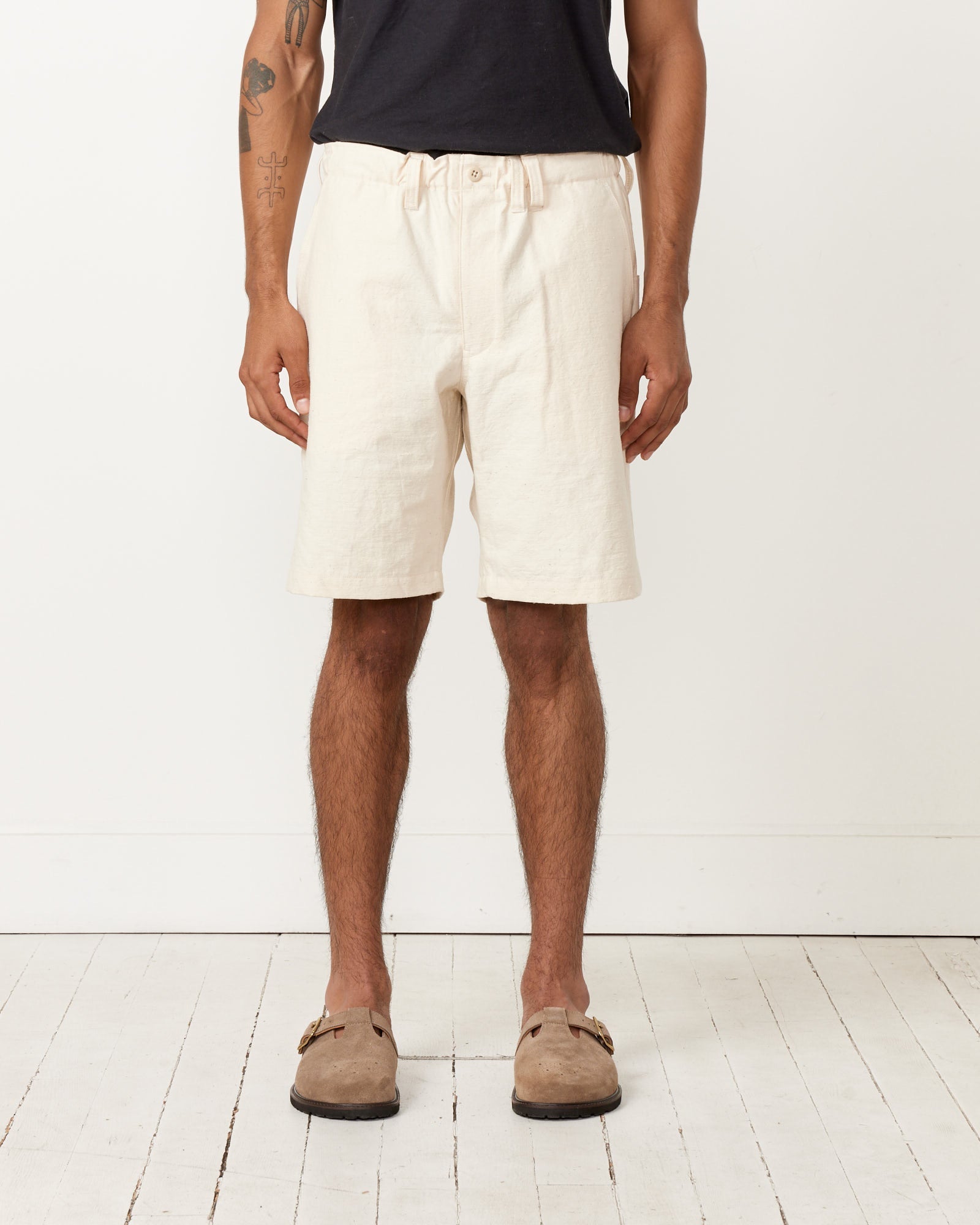 Back Nep Umps Shorts in Ecru
