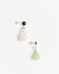 Peat Pearls/Onyx Earrings