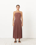 Italian Sporty Overall Dress in Cinnamon