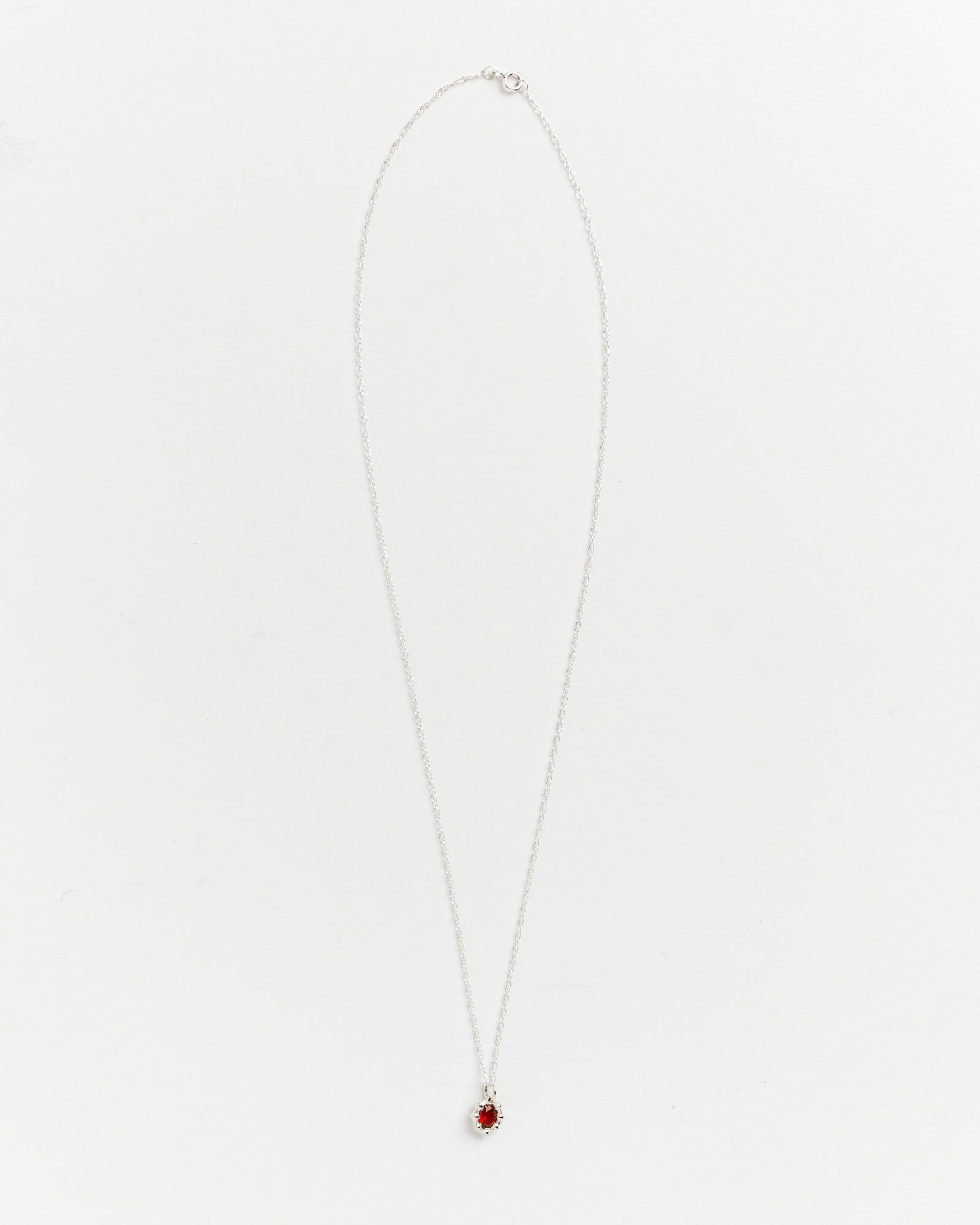 Mini Bamboo Pendant in Silver/Red