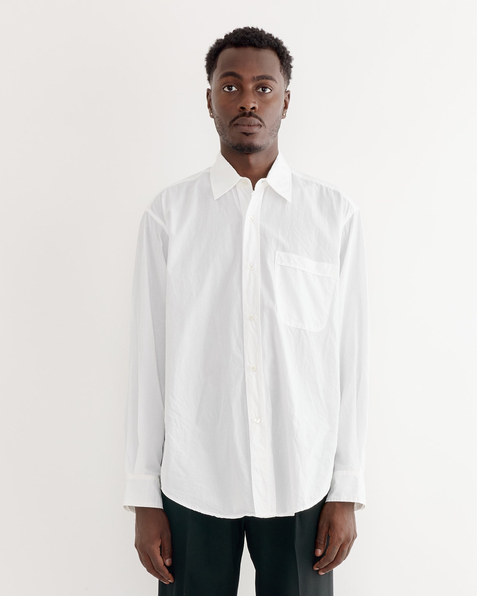 Gio Shirt in Crushed Cotton White
