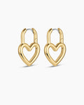 Open Heart Padlock Hoops