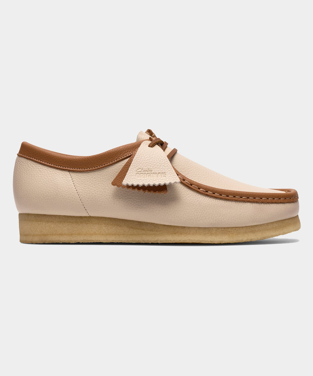 Clarks Wallabee White Combi Leather Shoe