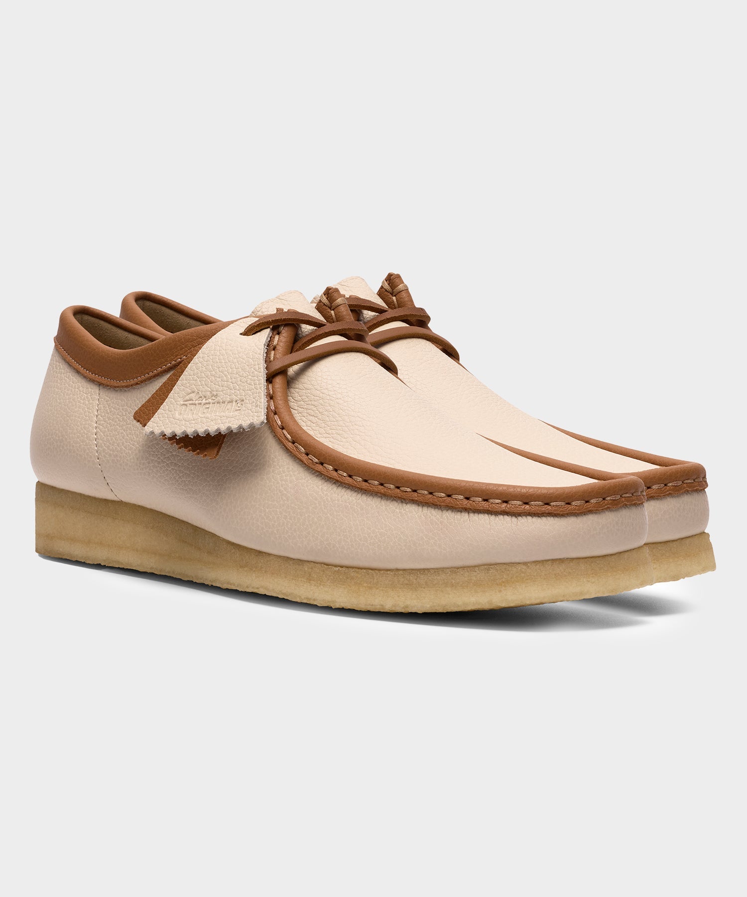 Clarks Wallabee White Combi Leather Shoe