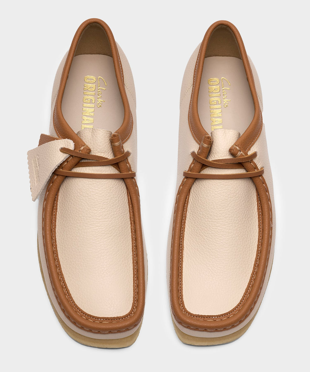 Clarks Wallabee White Combi Leather Shoe