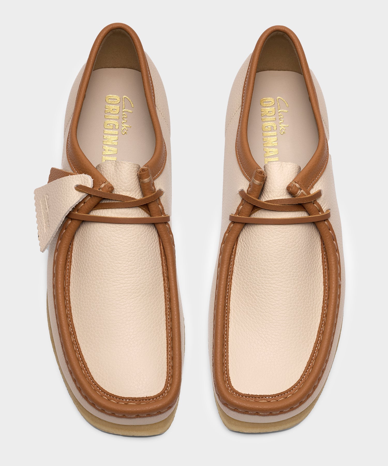 Clarks Wallabee White Combi Leather Shoe