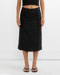 Double Lace Up Skirt in Black