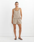 PJ Short Set in Desert Check