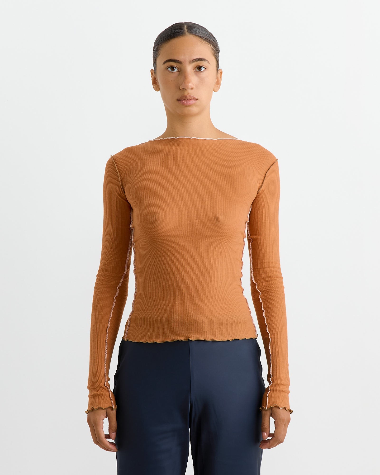 Vein Top in Dre Orange