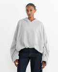Cropped Hoodie in Grey Melange