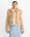 Faux Fur Jacket in Beige