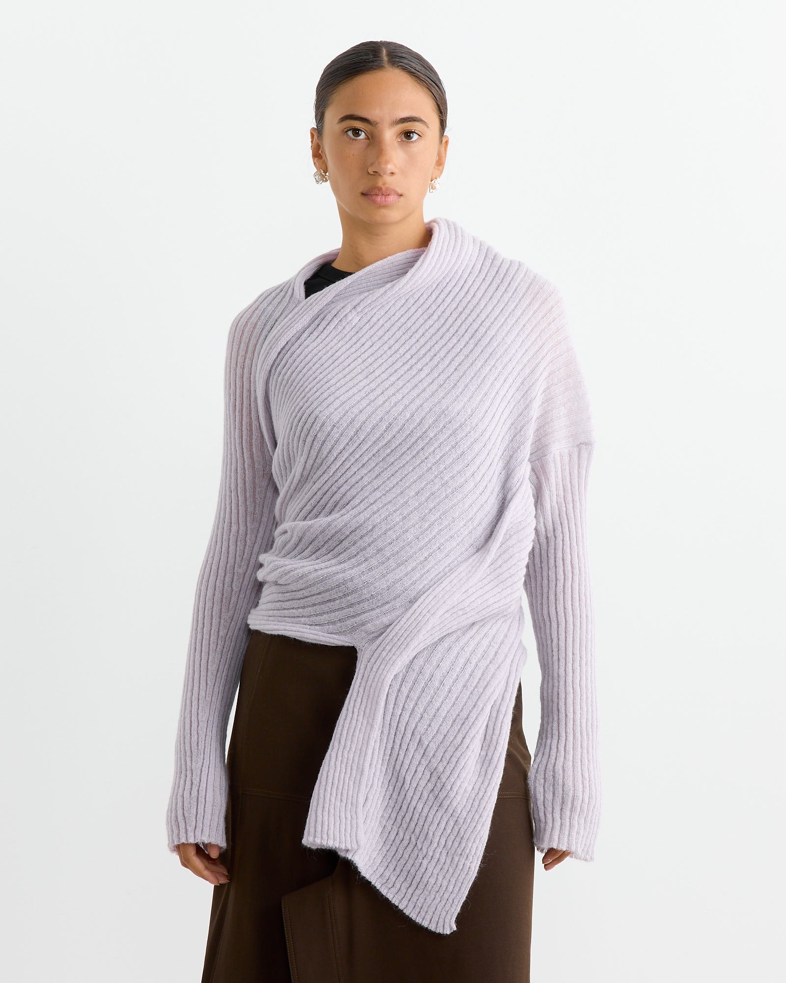 Asymmetrical Sweater in Lilac