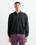 Pima Light Sweat Polo in Ink Black