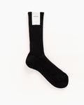 Cotton Cashmere Low Gauge Socks in Black