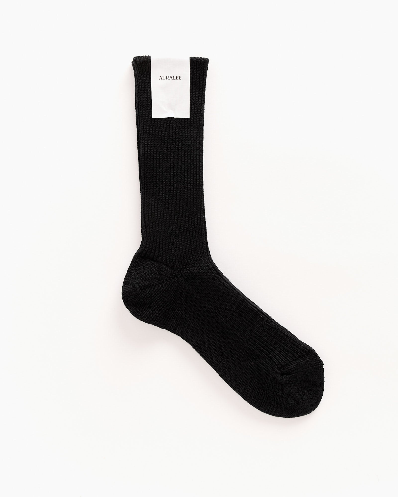 Cotton Cashmere Low Gauge Socks in Black