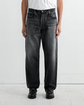 Selvedge Heavy Denim Wide Pant in Faded Black