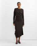 Twisted Dress in Dark Espresso