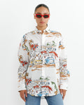 La Chemise Simon Shirt in Capri Cars/White