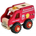 Wooden Fire Engine with Rubber Wheels