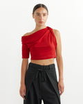 Le Haut Drapeado MC Top in Dark Red