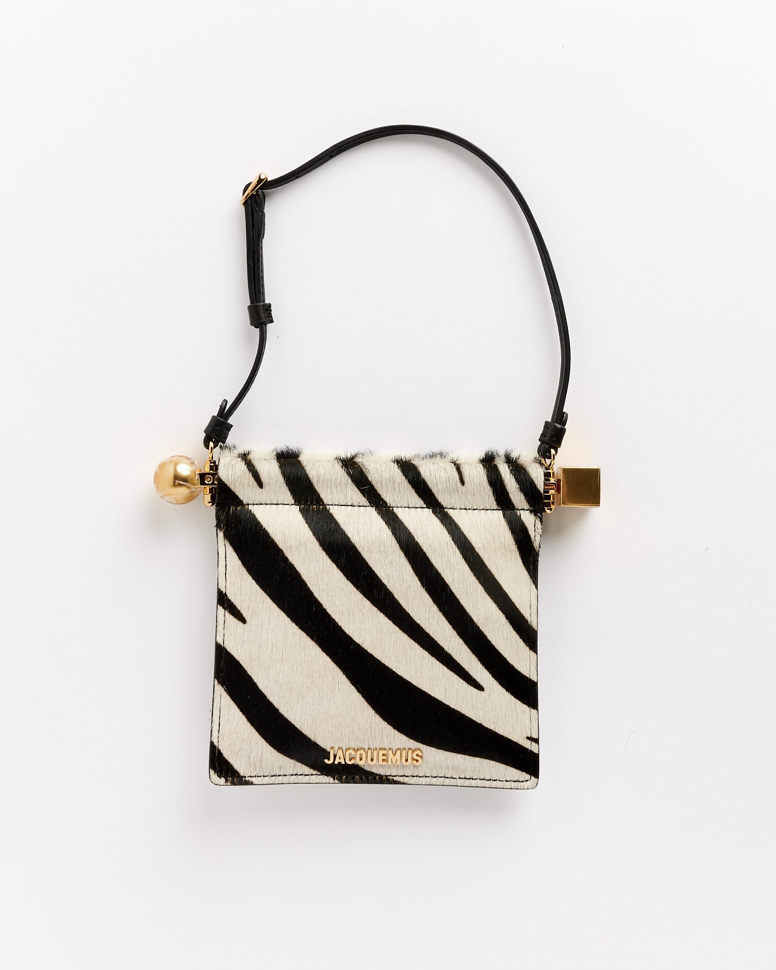 Le Porte Rond Carre Bag in Black/White Zebra