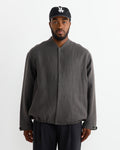 Linen Wool Mix Blouson in Dusty Brown