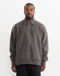 Zip Up Fleece Sweater in Khaki Grey