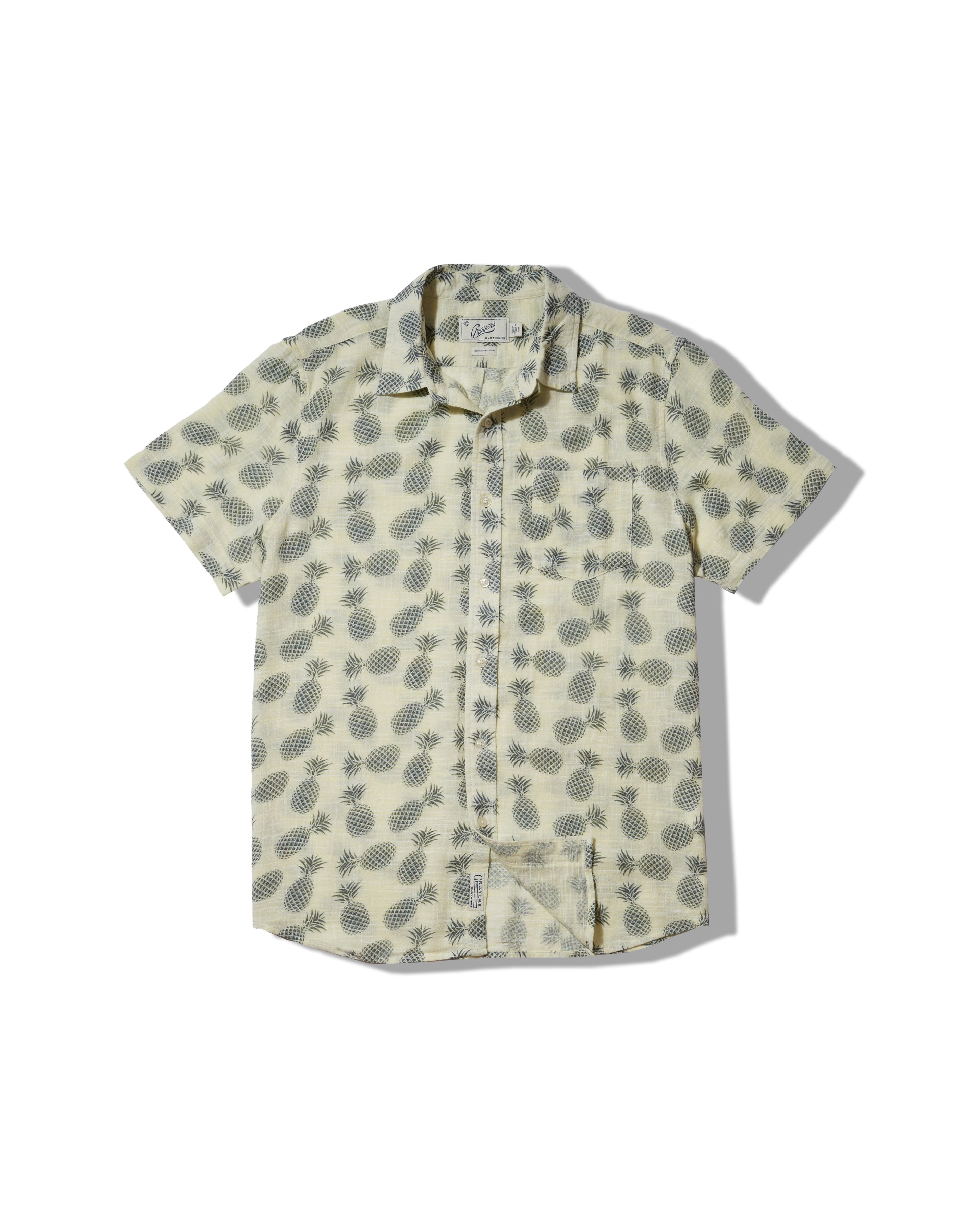 Madras Cottage Loom Printed Shirt - Blue Pineapple