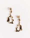 Cora Drops Earrings in Gold Plated Bronze/Green Amethyst