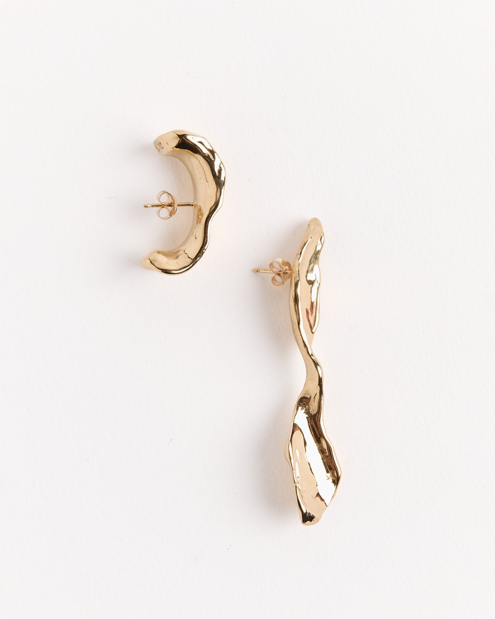 Calamari Set Earrings in Gold Plated Bronze