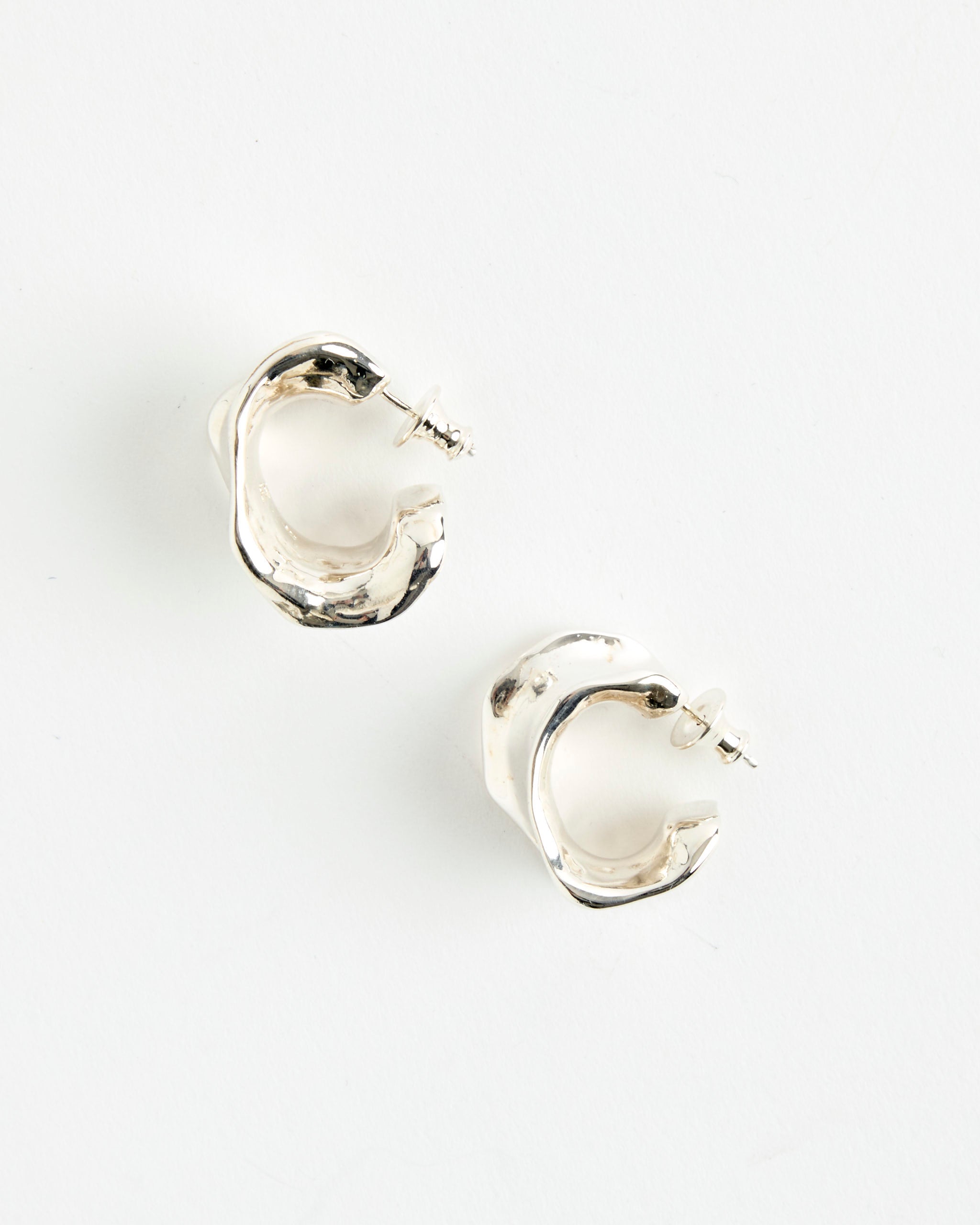 Calamari Hoops in Sterling Silver
