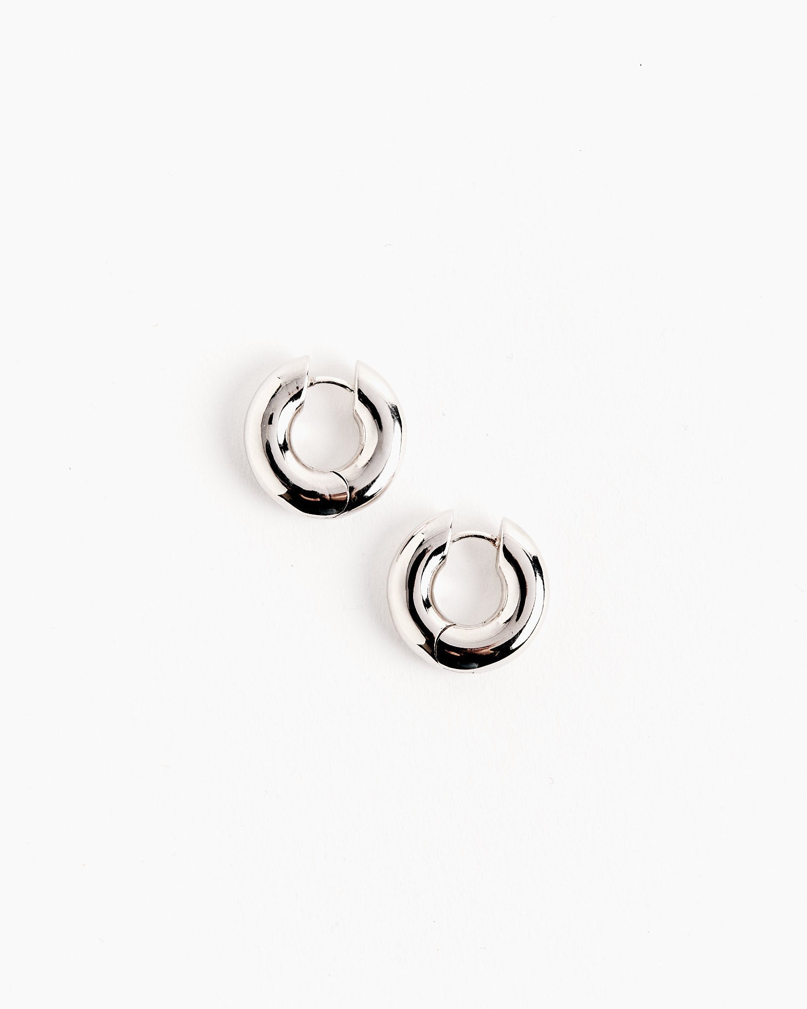 Medium Terra Hoops in Silver Tone