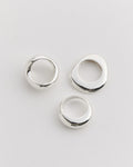 Post-Capital Set Of 3 Rings in Silver Plated