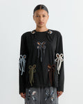 Colorful Petal Top in Black/Multicolor