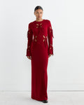 Knit Wool Petal Dress in Red