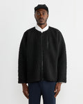 Fleece Pleats Jacket in Black