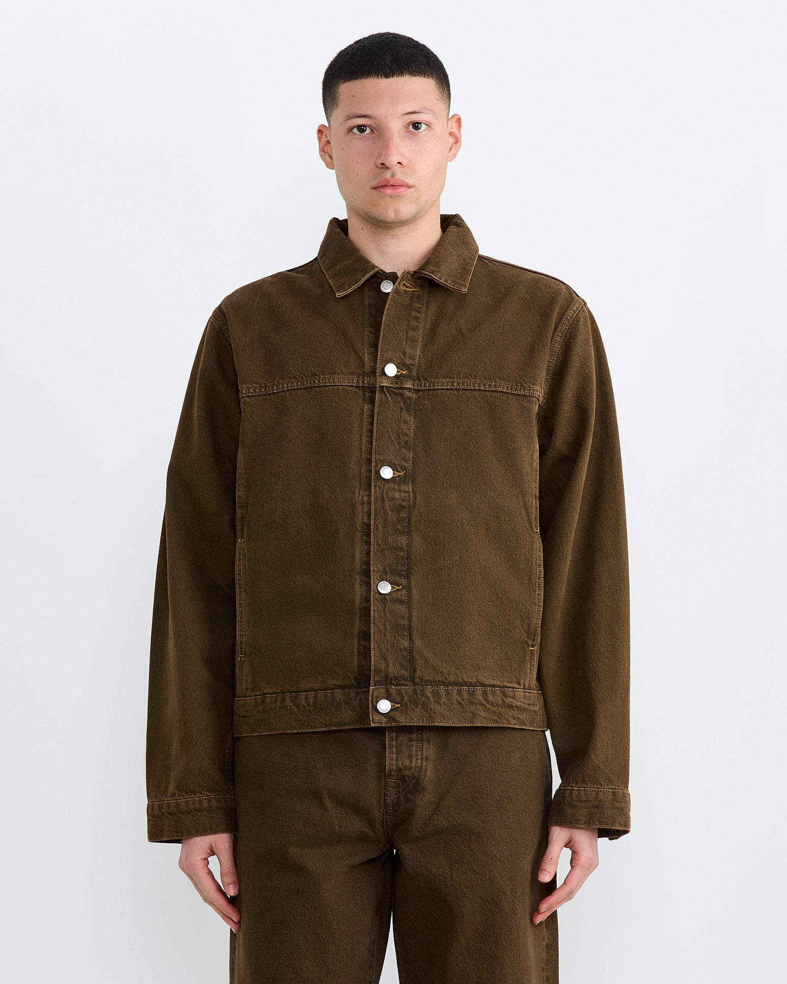 Trucker Denim Jacket in Mushroom