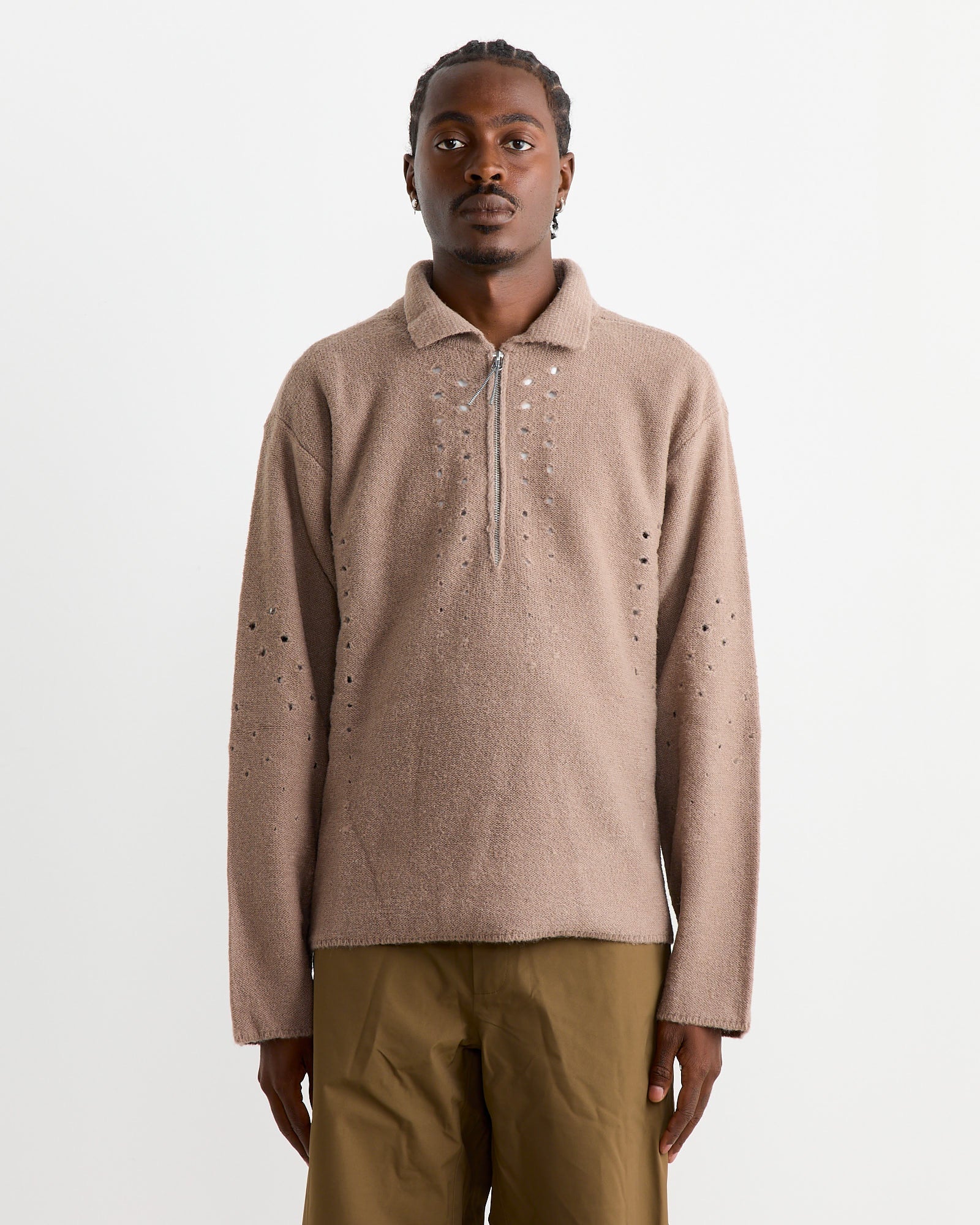 Mohair Polo in Taupe
