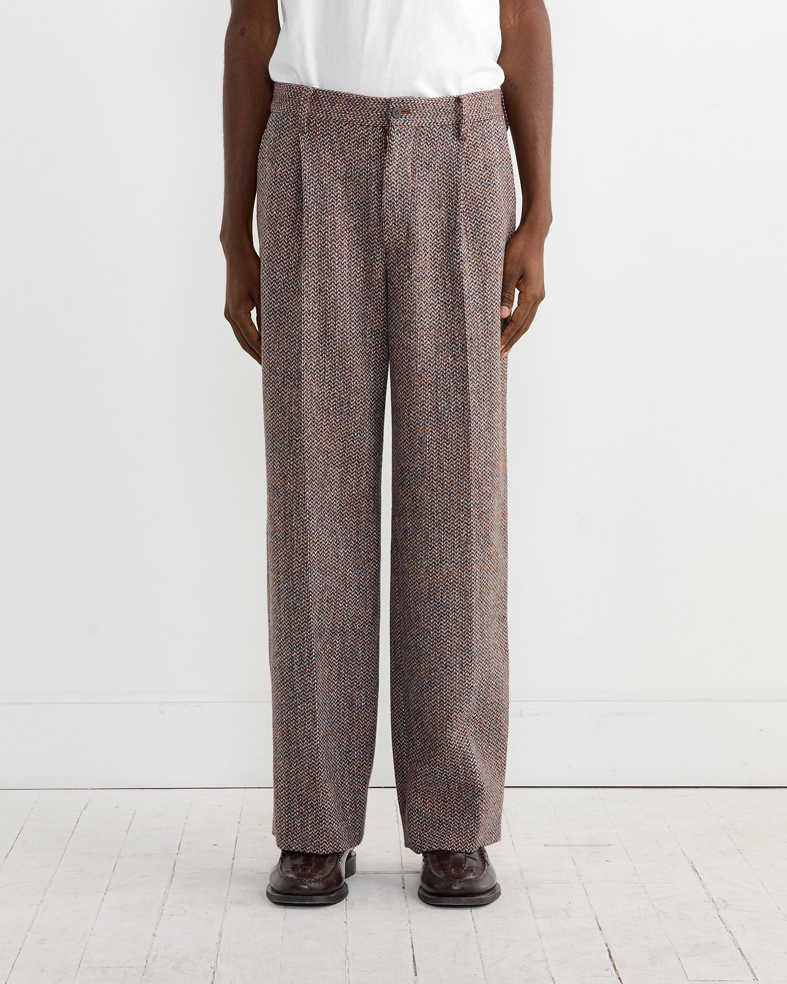 Wool Tweed Pant in Orange