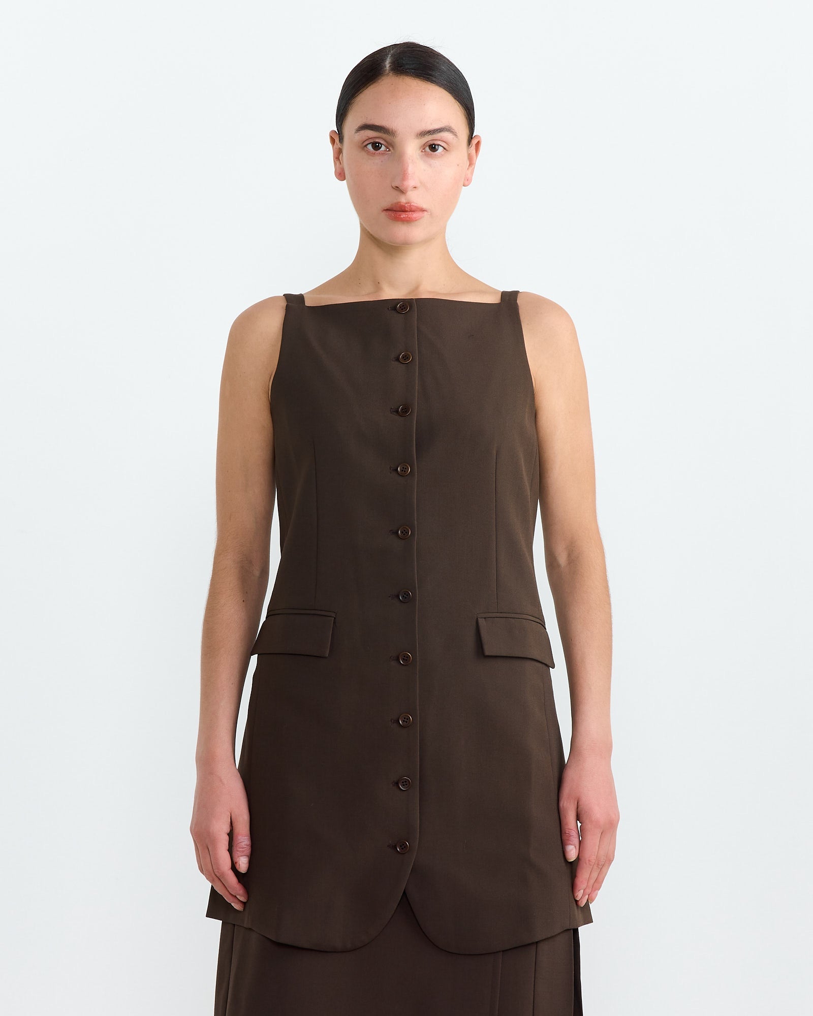 Innes Dress in Dark Khaki