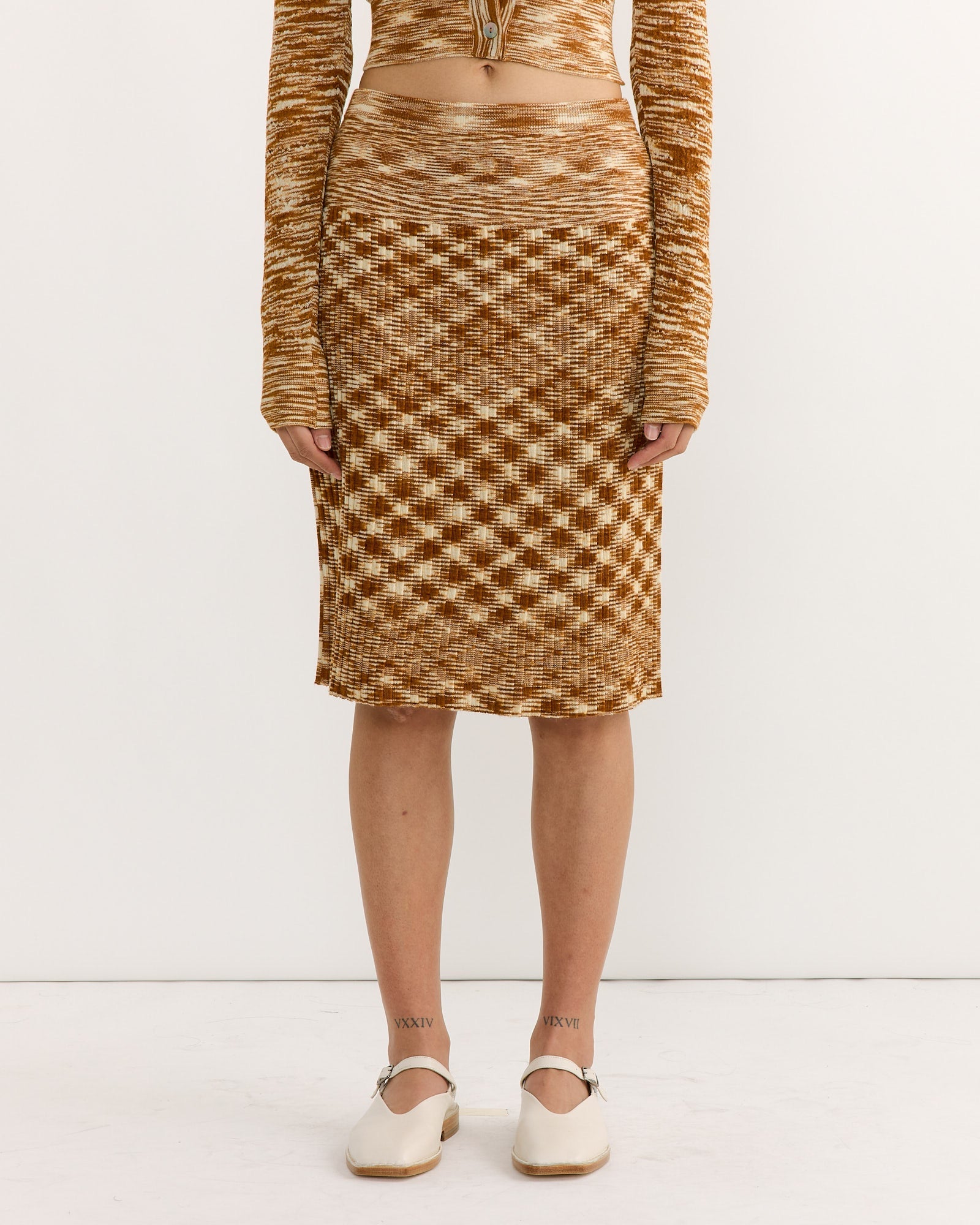 Vaz Skirt in Burnt Orange Spacedye
