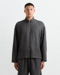 Enzo Shirt in Cotton/Linen Mesh Olive