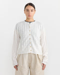 Inlay Cardigan in White