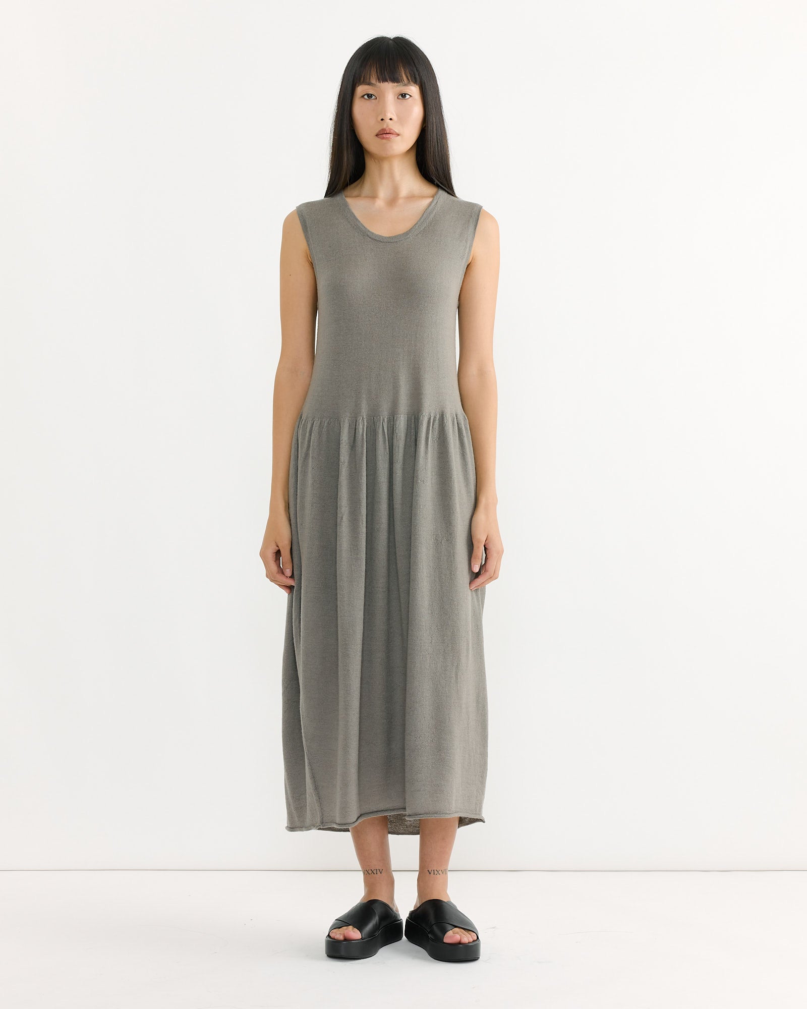 Balloon Slip Dress in Concrete