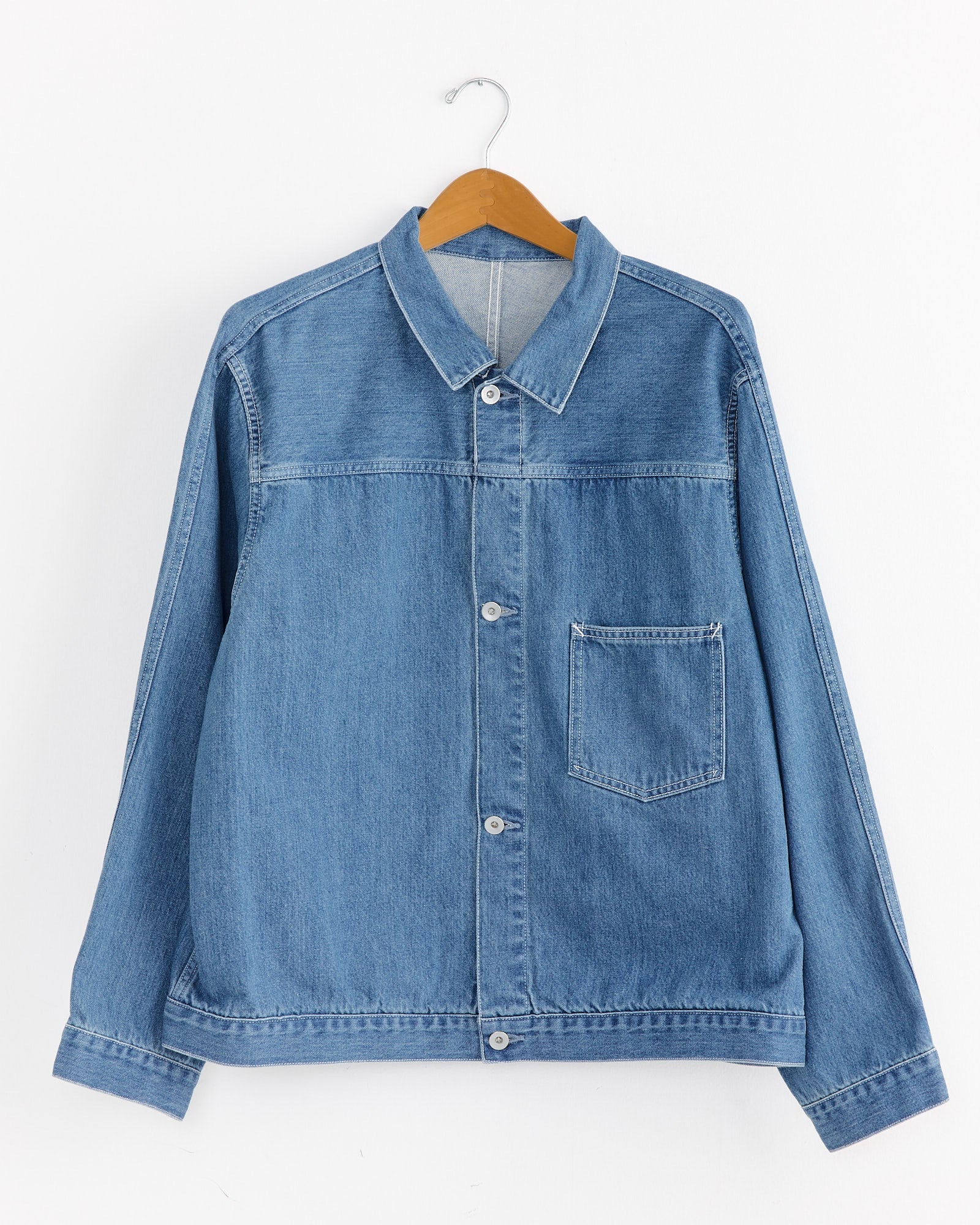 Short Denim Jacket in Light Indigo